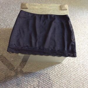 White Fox Black Lace Trim Mini Skirt slip